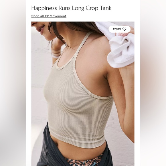 NWOT Free People Happiness Runs long crop tank - Picture 3 of 4